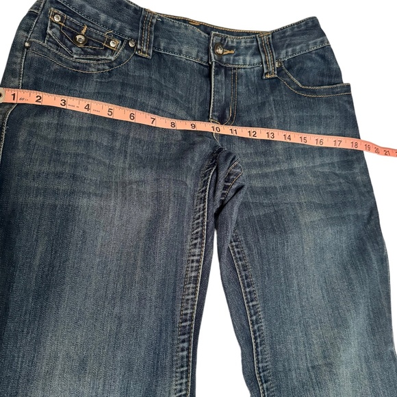 INC International Concepts Curvy Fit Bootleg Rhinestone Bling Jeans Size 4 GUC - Picture 11 of 13